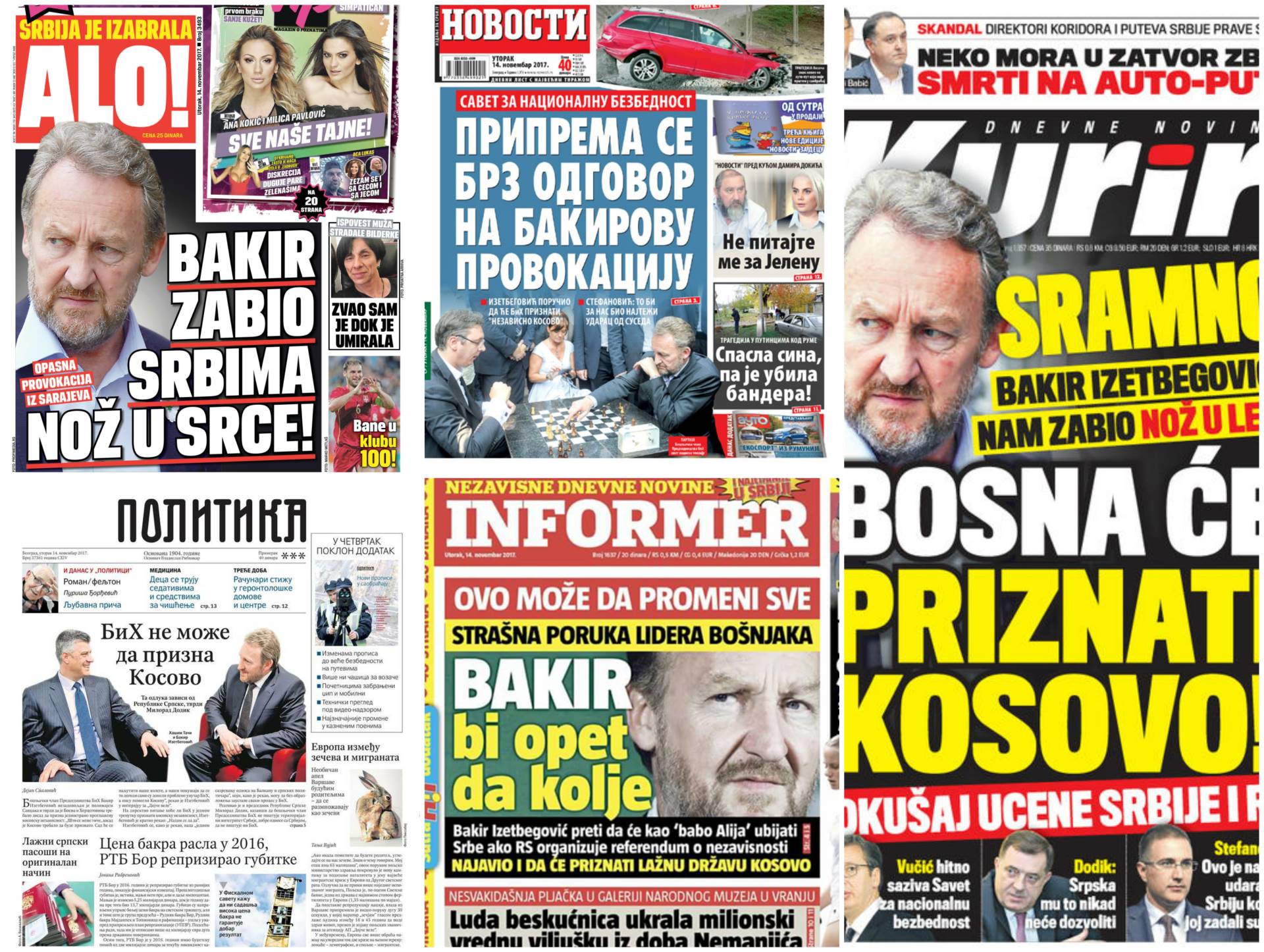 Naslovne strane srpske štampe