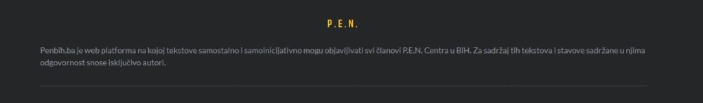 P.E.N centar u Bosni i Hercegovini Ivan Lovrenović Miljenko Jergović Željko Ivanković Ivica Đikić bh. ljevica 